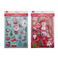 Bulk 24 3d Embossed Xmas Stickers 21x29.7cm 2 Asst