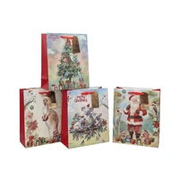 Bulk 48 Aussie Native Xmas Gift Bag Glitter sml 14.2x11.3x6.5cm 4 Asst