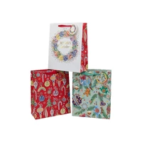 Bulk 48 Bauble & Bright Xmas Bag Foiled Lrg 32x26x12cm 4 Asst