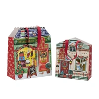 Bulk 24 Xmas Shop Diecut Gift Bag Med 20x20x8cm 2 Asst