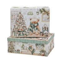 Bulk 2 Teddy Bear Xmas Gift Box Set 18 43x34x16cm