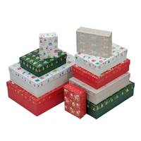 Bulk 3 Elegant Foiled Rect Xmas Gift Box Set 10 37x27x11cm