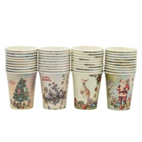Bulk 48 Aussie Native Xmas Paper Cup 250ml pk10
