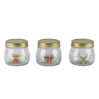 Bulk 24 The Xmas Icon Glass Jar 470ml 3 Asst
