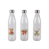 Bulk 12 The Xmas Icon Glass Bottle 1 Ltr 3 Asst