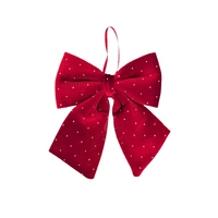 Bulk 24 Diamond & Velvet Red Bow 15x17cm