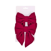Bulk 24 Xmas Burgundy Bow pk2 13x15cm