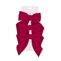 Bulk 24 Xmas Burgundy Bow pk3 16x22cm