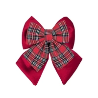 Bulk 24 Xmas Layered Velvet & Tartan Bow 25x32cm