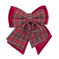 Bulk 12 Xmas Layered Velvet & Tartan Bow 35x40cm