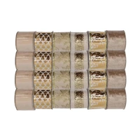Bulk 24 Xmas Gold Luxe Ribbon 6.3cmx3m 6 Asst