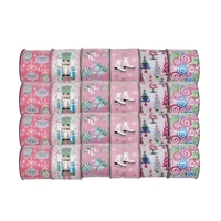 Bulk 24 Xmas Pink & Pastel Ribbon 6.3cmx3m 6 Asst