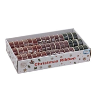 Bulk 45 Xmas Glitter Velvet Ribbon 2.5cmx3m pk45 3 Asst