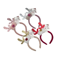 Bulk 24 Xmas Glitter Antler Hairband 4 Asst