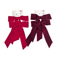 Bulk 24 Red & Burgundy Velvet Bow pk2 14x20cm 2 Asst