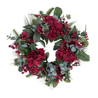 Bulk 3 Xmas Heritage Hydrangea & Berry Wreath 60cm