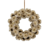 Bulk 4 Champagne Starburst Xmas Wreath 36x36x7cm