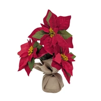 Bulk 8 Xmas Poinsettia In Hessian Pot 32cm