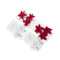 Bulk 24 Xmas Small Poinsettia s/3 9x10cm 4 Asst