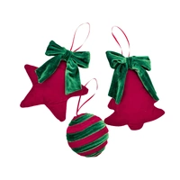 Bulk 24 The Velvet Christmas Hanger Dia 9cm/15cm 3 Asst