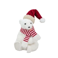 Bulk 4 Xmas Stripe & Snow Sitting Bear 18x18x31cm