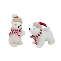Bulk 24 Xmas Stripe & Snow Baby Bear 10x9x20cm 16x9x16cm 2 Asst