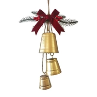 Bulk 12 Xmas Gold Bell Pine Trio 24x7.8x42cm