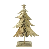 Bulk 6 Rustic Gold Metal Xmas Tree 23x8x37cm