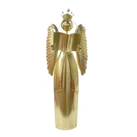 Rustic Gold Metal Xmas Angel 54x31x151cm