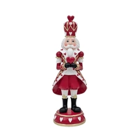 Bulk 4 Resin Heart Pattern Nutcracker 12.1x11.6x34.9cm