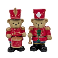 Bulk 2 Polyresin Xmas Bear Nutcracker 25x17x44cm 26x22x46cm 2 Asst