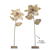 Bulk 2 Xmas Gold Luxe Poinsettia Xlrg 57x57x150cm