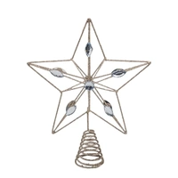 Bulk 12 Xmas Champagne Gold W Crystal Tree Top 20x23cm