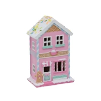 Bulk 6 Polyresin Xmas Pastel Cafe 11.5x7.5x18cm