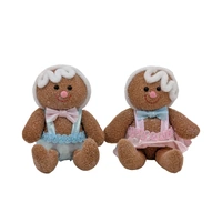 Bulk 12 Xmas Pastel Sitting Gingerbread Man 11x7x10cm 2 Asst