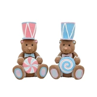 Bulk 6 Xmas Pastel Sitting Bear 24x18x35cm 2 Asst