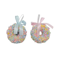 Bulk 24 Xmas Candycane Bow Donut Sml 9.5x4cm 2 Asst