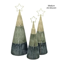 Bulk 4 Xmas Forest Green Paper Rope Tree Med 25x83cm