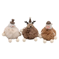 Bulk 24 Xmas Reindeer Snowman & Santa Deco 8.5x8.5x13.5cm 3 Asst