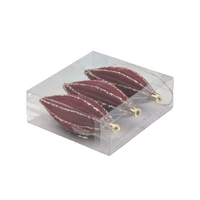 Bulk 12 Xmas Burgundy Velvet Ornament pk3 d8cm