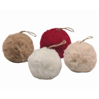 Bulk 24 Xmas Fabric Ball Hanger Lrg 13cm