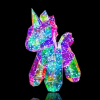 Bulk 4 Led Iridescent Unicorn 25.3x15.4x30cm