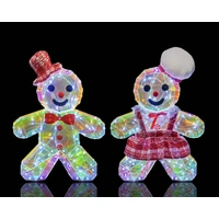 Bulk 6 Led Xmas Iridescent Gingerbread 25x6.6x33.9cm 2 Asst