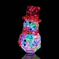 Bulk 4 Led Xmas Iridescent Snowman 14.7x17.7x30cm