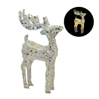 Bulk 4 Xmas Led Iridescent Tinsel Reindeer 40cm 35led