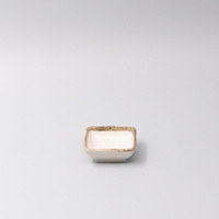 Y2472 Sauce Dish Square 7cm Flax Glaze