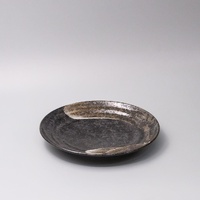 eWholesale Flat Based Plate 25cm Bronze Brushstroke Glaze