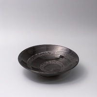eWholesale Serving Bowl 28cm Black Swirl Glaze