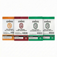 ASMOKE 4-Piece Premium Wood Pellet Variety Pack - Oak, Cherry & 2x Apple (4 x 2.27kg Bags)