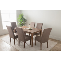ALLEGRO 7 Piece Dining Set 150cm Table + 6 Chairs Cocoa